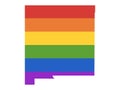 LGBT Rainbow Map of USA State of New Mexico Royalty Free Stock Photo