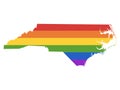 LGBT Rainbow Map of USA State of North Carolina Royalty Free Stock Photo