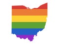 LGBT Rainbow Map of USA State of Ohio Royalty Free Stock Photo