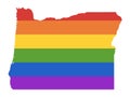 LGBT Rainbow Map of USA State of Oregon Royalty Free Stock Photo