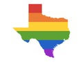 LGBT Rainbow Map of USA State of Texas Royalty Free Stock Photo
