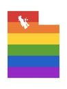 LGBT Rainbow Map of USA State of Utah Royalty Free Stock Photo