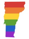 LGBT Rainbow Map of USA State of Vermont Royalty Free Stock Photo