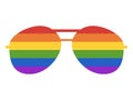 LGBT Rainbow Picture of Pilot Police Glasses Royalty Free Stock Photo