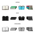 Vector design of library and textbook logo. Collection of library and school vector icon for stock. Royalty Free Stock Photo