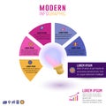 Light bulb inforgraphic template for business idea concepts with 5 steps Royalty Free Stock Photo