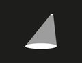 Light, spotlight icon on black background. Vector illustration