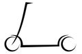 Vector illustration of a lightweight scooter using black lines with dynamic strokes for active people