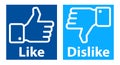 Like dislike hands facebook logo Royalty Free Stock Photo