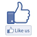 Like us on facebook thumbs up