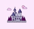 Vector illustration with lilac castle