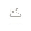 Vector illustration of line baby shoes icon on white background