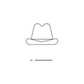 Vector illustration of line men hat icon on white background Royalty Free Stock Photo