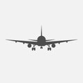 Vector illustration line silhouette of airplane isolated