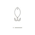 Vector illustration of line spoon-bait icon on white background