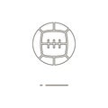 Vector illustration of line sport ball icon on white background