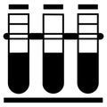 Vector illustration. Linear icon. Three medical test tubes on a white background isolated.