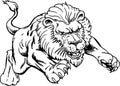 Lion Attacking Vector Illustration