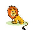 Vector illustration of a lion cartoon isolated on a white background Royalty Free Stock Photo