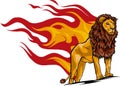 vector illustration of Lion Flame Trail design