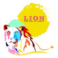 Vector illustration of lion the king of the jungle animal suitable for logos, banners, greeting cards