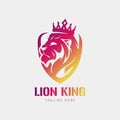 Vector Illustration of lion king for logo Royalty Free Stock Photo
