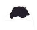 Vector illustration of a lioness sleeping, drawing silhouette, vector