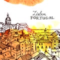 Vector illustration Lisbon Royalty Free Stock Photo