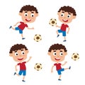 Vector illustration of little blonde boys in shirt and short Royalty Free Stock Photo