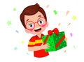 vector illustration of little boy gift box Royalty Free Stock Photo