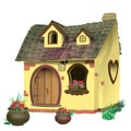 Vector Illustration of a little fairy house with tiled roof