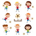 Vector illustration of little girls and boys in shirt and short Royalty Free Stock Photo