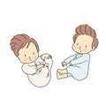 Vector illustration of little Infants laying. Newborn, baby, Cartoon character drawing