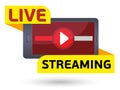 Vector illustration Live streaming red button. Vector Royalty Free Stock Photo