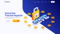 Vector illustration of loading page for General Data Protection Royalty Free Stock Photo