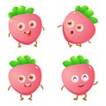 Lobak Fruit Character Set So Funny Royalty Free Stock Photo