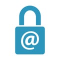 Vector illustration of lock icon - e-mail serurity Royalty Free Stock Photo