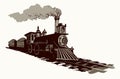 Vector illustration. Locomotive Royalty Free Stock Photo