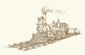 Vector illustration. Locomotive Royalty Free Stock Photo