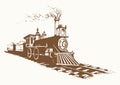 Vector illustration. Locomotive Royalty Free Stock Photo