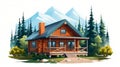 Cartoon Realism: Cabin Rental In Western Natural Setting