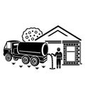 Vector illustration, logo, car icon for septic tank. Isolated Royalty Free Stock Photo