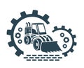 Vector illustration, logo, construction loader icon. Special industrial equipment. Royalty Free Stock Photo