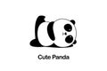 Vector Illustration / Logo Design - Cute funny baby cartoon giant panda is doing yoga, lying down and raising one leg Royalty Free Stock Photo