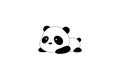 Vector Illustration / Logo Design - Cute funny cartoon giant panda bear lies on the ground Royalty Free Stock Photo