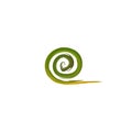 Vector illustration logo grass sod twist or twirl in green natural color in flat design icon style