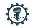 Vector illustration of an outboard motor.