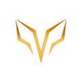 Vector illustration logo M V P initial gold icon style design