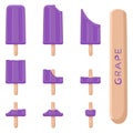 Vector illustration logo for natural grape ice cream