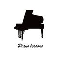 Vector illustration of logo for piano lessons or concerts, or music store, etc.